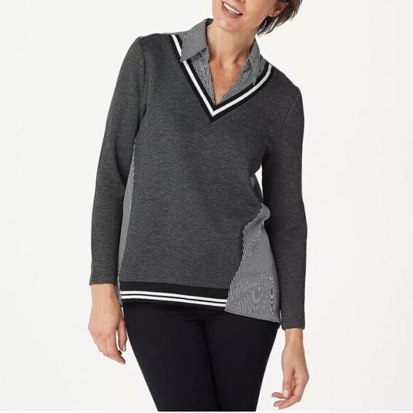 Laurie Felt Collared V-Neck Sweater - Picture 1 of 6